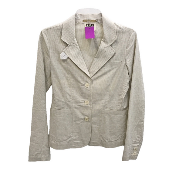 EDUN Jackets & Blazers - Edun Tan & Grey Pinstriped Blazer